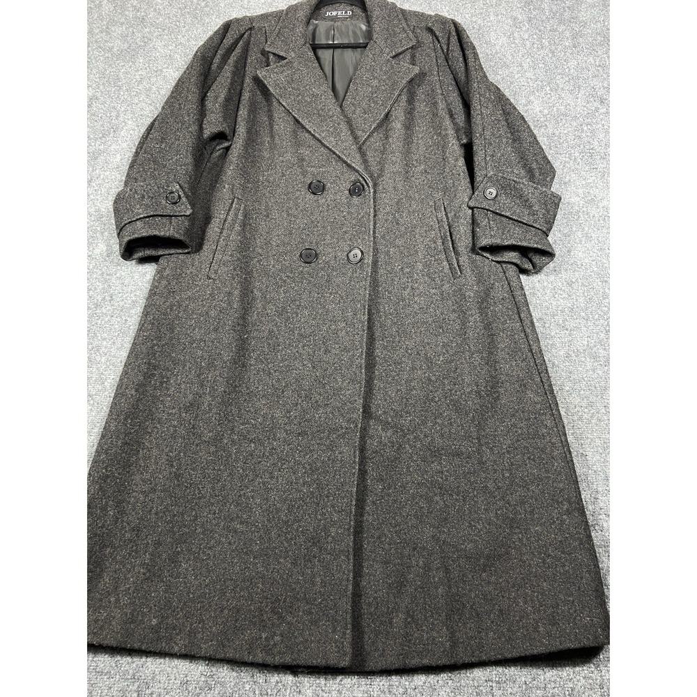 Vintage Jofeld Women's Wool Coat Double Breasted Paisley Lining Black Size L?